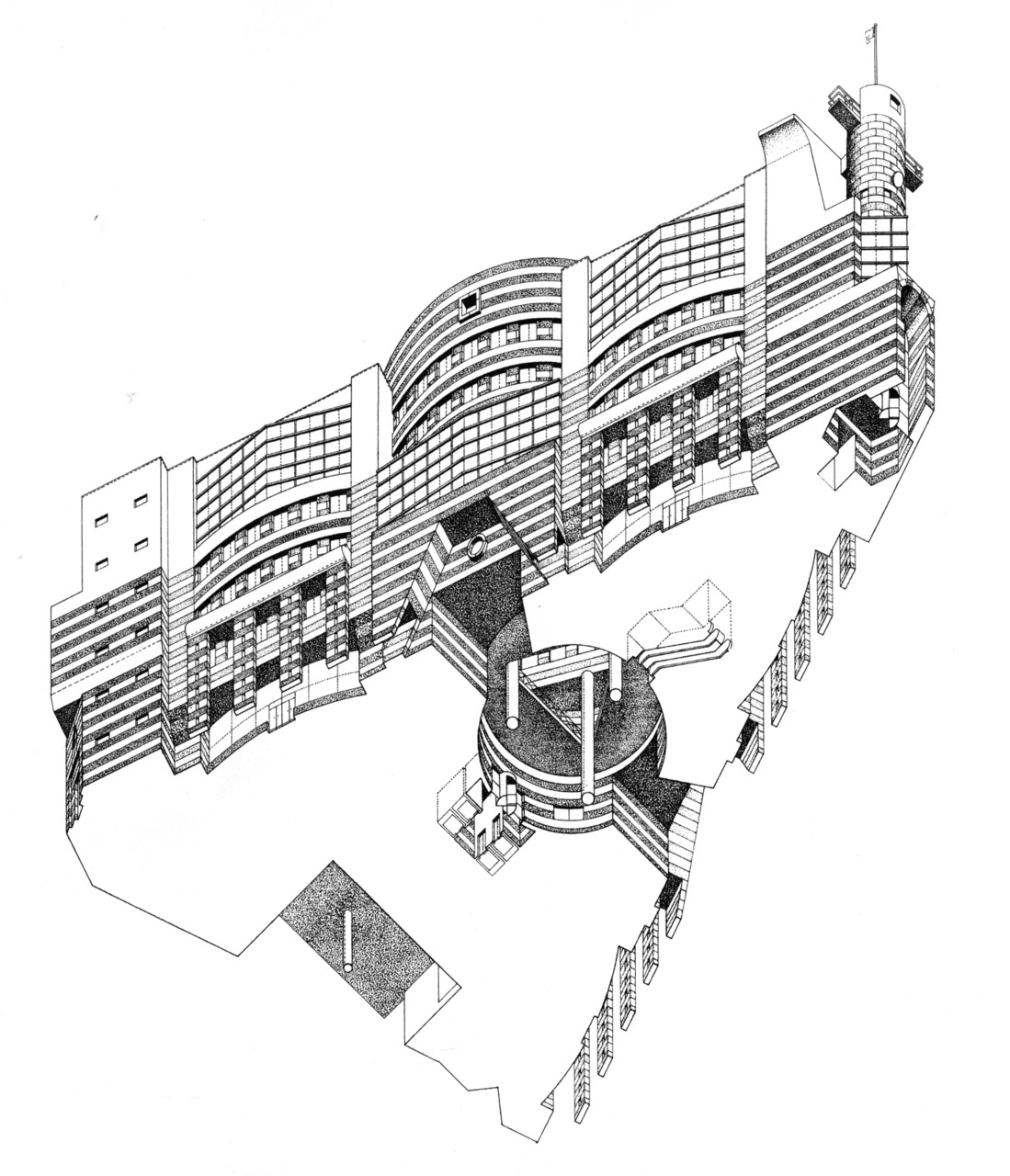 Abbildung: James Stirling, No. 1 Poultry, London, entworfen 1987, fertiggestellt 1997